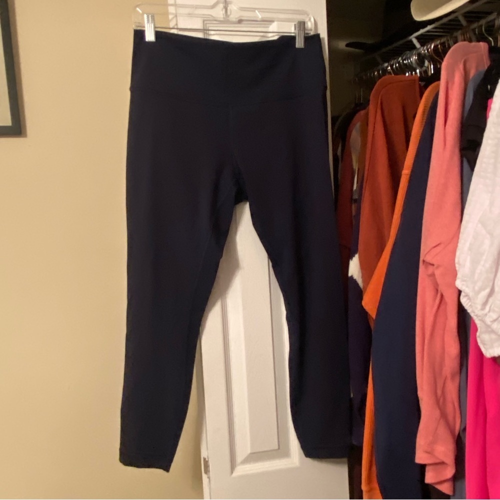 Size 12 lululemon navy leggings hardly worn